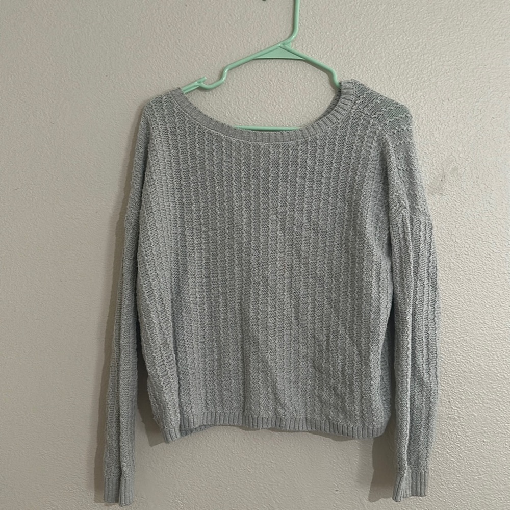 hollister grey reversible sweater